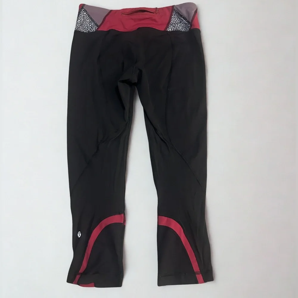 Lululemon Swift Speed High-Rise Leggings- Black/ Red/Grey Size 6 Activewear